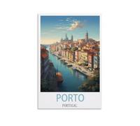 CYYHGEE Porto Portugal Vintage Travel Poster 12x18inch(30x45cm) Canvas Poster Wall Art Living Room Home Decor