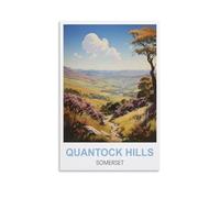 CYYHGEE Quantock Hills Somerset Vintage Travel Posters 12x18inch(30x45cm) Canvas Poster Wall Art Living Room Home Decor