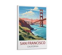 CYYHGEE San Francisco California Vintage Travel Poster 08x12inch(20x30cm) Canvas Poster Wall Art Living Room Home Decor