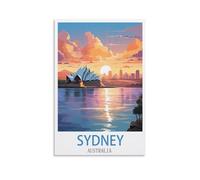 CYYHGEE Sydney Australia Vintage Travel Poster 08x12inch(20x30cm) Canvas Poster Wall Art Living Room Home Decor