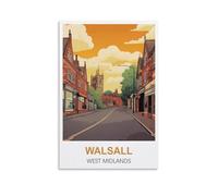 CYYHGEE Walsall West Midlands Vintage Travel Poster 08x12inch(20x30cm) Canvas Poster Wall Art Living Room Home Decor