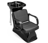 CyyKcc Shampoo Barber Chair, Salon Backwash Station Sink with Adjustable ABS Basin, Hair Washing Bowl for Spa Beauty Salon & Barber Shop