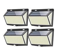 CYYZB Outdoor Solar Lights, 468 LED Solar Security Lights Motion Sensor with 3 Modes, 270° Wide Angle & IP65 Waterproof, White & Black, 4 Pack