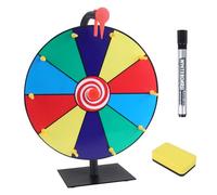 CYZBL 10 Slots Fortune Roulette Game - 11.8 Inch Heavy Duty Spinning Prize Wheel with Stand, Portable Prize Wheel Spinner With Marker Pen Blackboard Eraser for Carnival Party Show