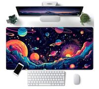 CYZFF Space Planet Desk Mat Cute Large Purple Gaming Mouse Pad Kawaii Galactic Explorer Starry Desk Pad Laptop Computer Mouse Keyboard Mat 31.5''X15.7'' XXL Extended Mousepad Desk Decor, SBD-40X80CM