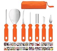 CYZTD 7 Packs Pumpkin Carving Kit with Stencils Halloween Tools Set,Pumpkin Stickers Face Decoration Craft Kits for Halloween Party Supplies Trick or Treat Party Favors