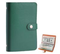 CYZTD Money Saving Wallet,Money Saving Wallets for Cash UK,Savings Challenge Book for Couples,100 Envelopes Saving Challenge with Saving Notebook & Binder (Green)