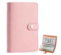 CYZTD Money Saving Wallet,Money Saving Wallets for Cash UK,Savings Challenge Book for Couples,100 Envelopes Saving Challenge with Saving Notebook & Binder (Pink)