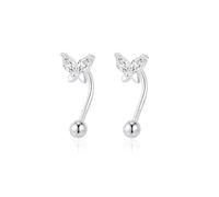 CZ Butterfly Cartilage Tragus Studs for Women Girls 925 Sterling Tiny Small Dainty Crystal Insect Helix Conch Screw Backs Piercing Earrings Hypoallergenic Mini Cute Animal Jewelry Gifts