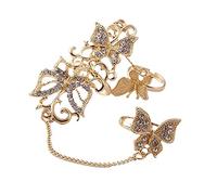 CZ Butterfly Ring Bracelet for Women Dainty Slave Hand Chain Harness Bangle Boho Gypsy Bollywood Wedding Cosplay Retro Party Y2K Jewelry 1 Piece
