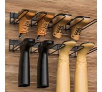CZ CHENGZHANG 2 Pack Welly Boot Rack - Wall Mounted Welly Boot Stand for 6 Pairs - Metal Storage Rack for Outdoor and Indoor - Outdoor Shoe Storage for Entryway Garage Mudroom Rack