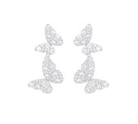 CZ Crystal Butterfly Dangle Drop Earring for Women Prom Trendy Cubic Zirconia Wedding Earrings Cute Charms Dangling Stud Earring Dainty Anniversary Theme Party Jewelry Gifts, Small, Copper, Cubic