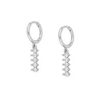 Cz Earrings Gold, Sterling Silver Hoop Earrings for Women Gold Dangle Five Mother's Day Gift