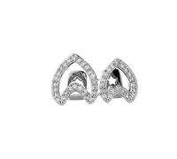 CZ Encrusted Heart-Link Chain Gold & Silver Tone Hip Hop Grillz - Glamorous Eye-Catching Dental Accessory for Bold Stylish(Silver,(Single piece) left side)