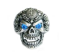 CZ Eyes 925 Sterling Silver Skull Ring Biker Punk Jewelry TA126A UK Size N½~Z4