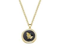 CZ God Serenity Prayer Necklace Recovery Bible Verse Pendant Necklace (Gold)