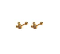 CZ Mouse Cartilage Sleeper Stud Earrings for Women Stainless Steel Crystal Mice Animal Tiny Ball Screw Back Tragus Helix Small Studs Earring Dainty Christmas Jewelry Gifts Birthday 16G, 16G US