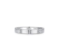Cz Rings for Women Sterling Silver, Promise Ring to Self Silver Simple Micro Paved with Round Shape White Cubic Zirconia Size L 1/2