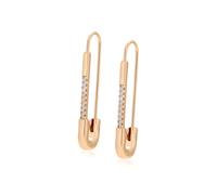 CZ Safety Pin Cartilage Hoop Earring for Women Girls Dainty Gold Plated Hypoallergenic Elegant Pave Crystal Huggie Hoops Earrings Fashion Personalized Scarf Silk Brooch Pin Accessories Party Jewelry