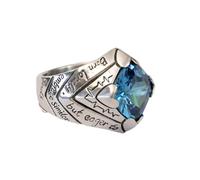 CZ Stone 925 Sterling Silver Words on Ring Charms Heart Ring TA503A UK Size J to Z1 (Model L, UK Size S½ (60.8mm), White)