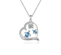 CZ Turtle Starfish Pendant Choker Necklace Eternity Blue Cubic Zirconia Link Chain Adjustable Statement Relationship Thin Slim Chain Necklace Christmas New Year Gifts for Women Mom Daughter, One Size