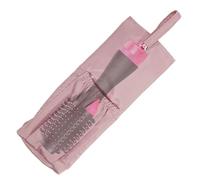 CZAKOMIX 1 Pcs Curling Iron Storage Bag, 29×12.5cm, for Travel and Holidays | Polyester, Compartments in the Back Pocket, 29×12.5cm,Stores Flat irons,Curling Wands, Combs and More Hair Tools ( Pink )