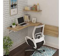 CZAOERXB Drop Leaf Tables,Fold Down Floating Desk,Wall Mounted Folding Table,Office Computer Desk for Small Spaces,Space Saving for Laundry Room/Study/Bedroom/Office/Kitchen (Color : Wood