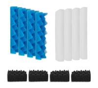 Czarixa Bio Foam for Fluval 306,307 Canister Filters, Aquarium Filter Media Replacement Sponge Kit, Includes 4 White 4 Blue 4 Black Filter Foam for Fluval Fish Tank Biological Filtration, 12 Pack
