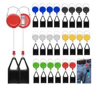 CZBRO 24 Pieces Lighter Leash Retractable Lighter Clip Keychain Assorted Colour Lighter Holder with Classic Lighter Cover Single Clip for Convenience White, Black, Red, Blue, Yellow, Green