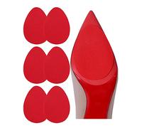 CZBYXA12 Red Sole Guards, Oval Shoe Bottom Protectors, Replacement for Christian Louboutin Heels, Anti-Slip Red Bottom Protector for Expensive Shoes (6 Pcs Red Grid,4.3X 3.5)