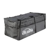 CZC AUTO Expandable Hitch Cargo Carrier Bag 9.5 cu. ft Extends to 11.6 cu. ft, Waterproof/Rainproof/Weatherproof, for Car Truck SUV Vans' Hitch Trays Hitch Baskets, Safe Steady Durable Soft Black