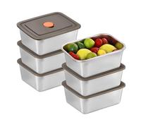 CZCMYAU 6pcs Stainless Steel Food Containers with Lids Stackable Reusable Meal Prep Containers Stainless Steel Food Storage Containers for Oven Freezer Dishwasher Safe 500ml