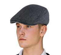 CZCMYAU Mens Newsboy Cap Classic Adjustable Hat for Driving Vintage Tweed Flat Caps for Men Hunting Beret Hats for Spring Autumn Winter Grey