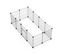 CZCPARY Small Animal Enclosure, Llaypen with Door, Enclosure for Hamsters, Rabbits, Guinea Pigs, 43 x 32 cm, 12 Pieces