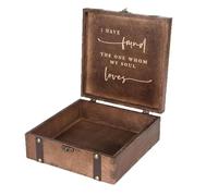 CZDANG Personalized Wooden Keepsake Box Wedding Memory Box Wood Storage Box Vintage Treasure Chest Wedding Gifts for Couples Bride