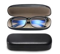 Czdtq 2 PCS Hard Shell PU Leather Glasses Case, Hard Shell Eyeglasses Portable Protective Cases for Glasses Storage Travel Study Work Comes, Travel, Work, and Study, Includes Cleaning Clothc