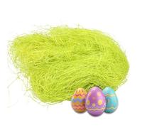 Czdtq Easter Green Grass,Artificial Grass for Art and Craft, Easter Bunny Egg Hunt Bonnet Hat Craft Decoration Accessories for Party Decorations, Basket Fillers, Reusable Shredded (30g)