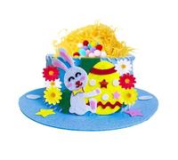 Czdtq Easter Hat Making Kit,Animal Theme,Complete Felt Hat Making Set with Flower Grass,Pom Poms and Assorted Embellishments for Festive Party Hats Creation and Spring Holiday Handmade Activities