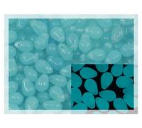 Czech 50-Piece Glass Beads, 6x9mm, Teardrop Dirty Turqiuiose - Glow in The Dark Bright Blue