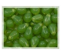 Czech 50-Piece Glass Beads, 6x9mm, Teardrop Opal Green Grass
