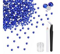 Czech Blue Crystal Rhinestones 7200Pcs Flatback Nail Art Kit