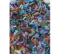 Czech Bugle Beads 40 gr / 1.4 oz Assorted Color Mix Tube Size #3 7mm
