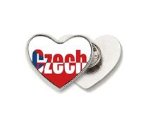 Czech Country Flag Name Art Deco Fashion Heart Metal Pin Brooch Clip Love