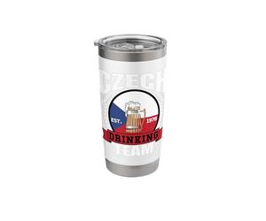 Czech Drinking Team Funny Republic Flag Beer Party Gift Idea Stainless Steel Insulated Tumbler