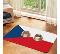 Czech Flag Pet Feeding Mat Dog Cat Eating Food Absorbent Leather Tablecloth for and Water Bowl Waterproof No Stains Quick Dry Non-Slip 23.62 * 15.75IN