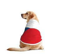 Czech Flag Print Dog T-Shirt - Casual Summer Pet Top Lightweight Dog Clothes Apparel for Medium Large Dogs