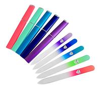Czech Glass Files for Nails, Manicure Fingernail Files with Cases - 5-Piece Bona Fide Beauty Premium Czech Glass Files