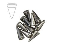 Czech Glass Spikes Crystal Chrome 7mm x 17mm Beads PK10