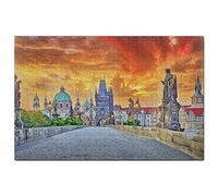 Czech Jigsaw Puzzle 200 Piece Czech Charles Bridge Prague Puzzle Game Artwork Travel Souvenir 35x25CM