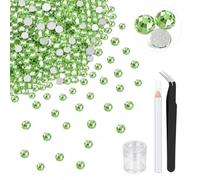 Czech Light Green Crystal Rhinestones 7200Pcs Flatback Nail Art Kit